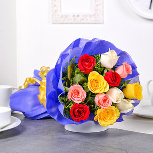 Send Paradise Mixed Roses Bouquet Online