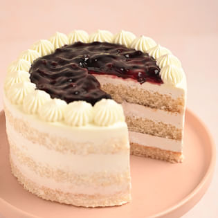 Blueberry Cake For Birthday - Slice View