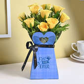 Yellow Roses box for Father's Day