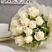 Send Buy White Roses Bouquet in India