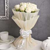 Peaceful White Roses Bouquet Online Delivery
