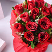 Forever 12 Red Rose Bunch
