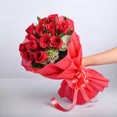 Forever 12 Red Rose Bunch for today delivery