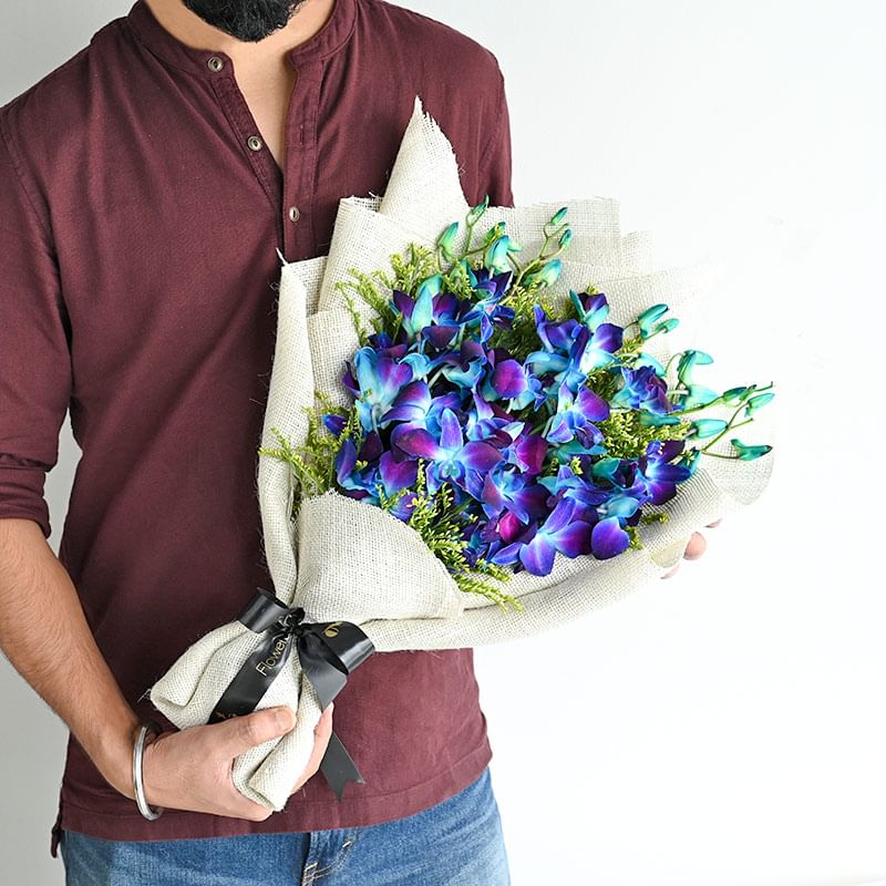 Orchid Enchantment Jute Flower Bouquet