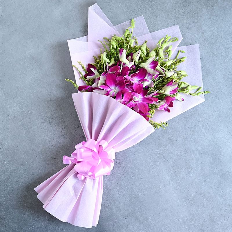 Lavish Orchids Bouquet: Valentine Flower Delivery