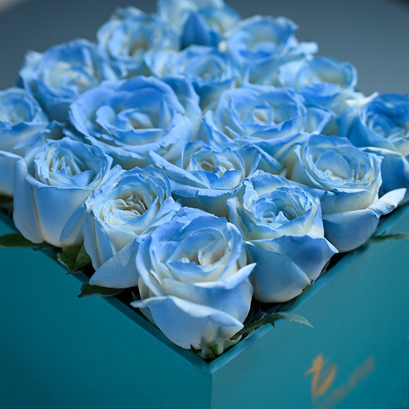 Ice Blue Rose Box - Close Side View