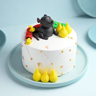 Ganesh Chaturthi Mushak N Modak Cake