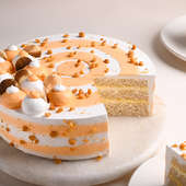 Eggless Butterscotch Cake Online - Side Sliced View of Cake