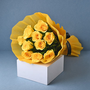 Buy Sunny Yellow Rose Bouquet Online