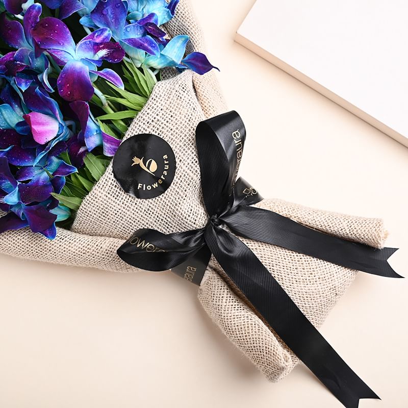 Blue Vanda Orchid Jute Bouquet