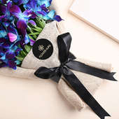 Blue Vanda Orchid Jute Flower Bouquet 