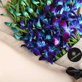 Blue Vanda Orchid Jute Flower Bouquet 