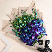 Blue Vanda Orchid Jute Bouquet 