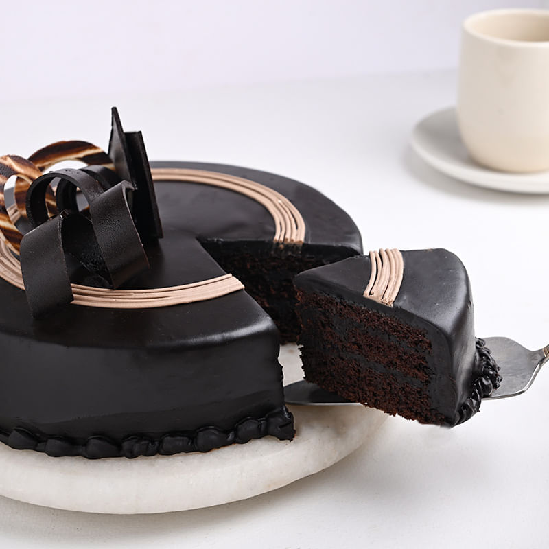 Tempting Truffle Cake - Sliced View of Cake