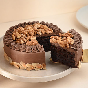 Sliced View of Chocolate Cake