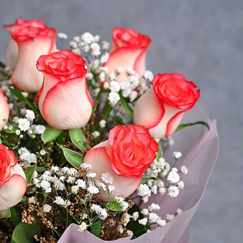 Pink Roses N Truffle Combo: Flowers And Cake Delivery