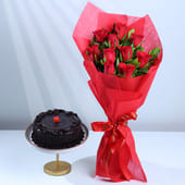 Red Rose N Truffle Combo