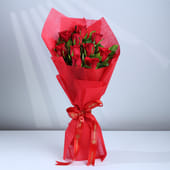 A Bouquet of 12 Red Roses
