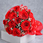 Red Rose Flower Bouquet Top View