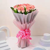 Pink Roses Bouquet - Bunch of 20 Pink Roses