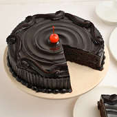 Top Sliced View Chocolate Cake