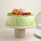 Eggless Fruit Medley Cake- Side View Fruit Cake Online