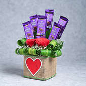 Send Potted Love Flowers Bouquet in India