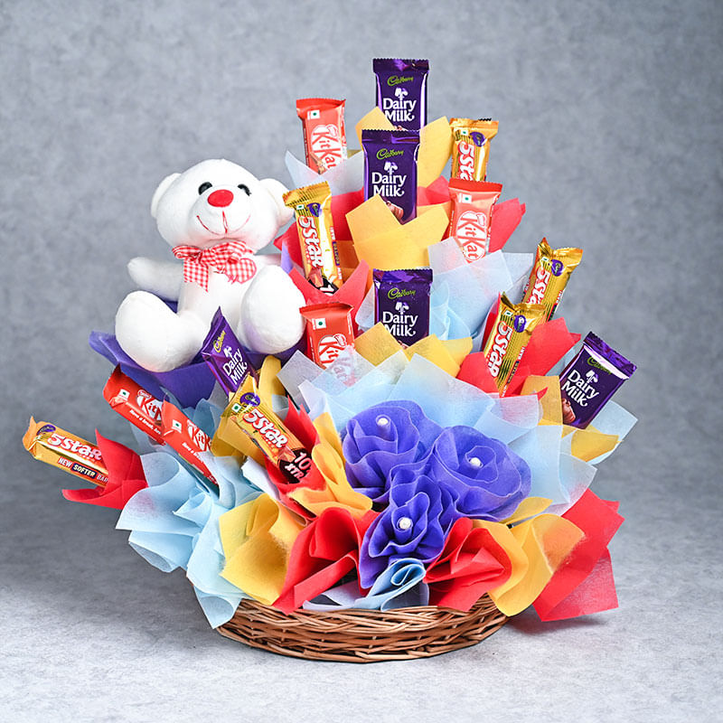 Chocolate Day Teddy Bouquet 