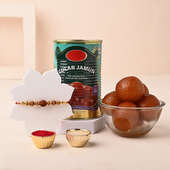 Rudraksha Rakhi With Gulab Jamun