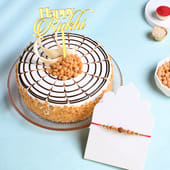 Rudraksha Rakhi With Butterscotch Cake