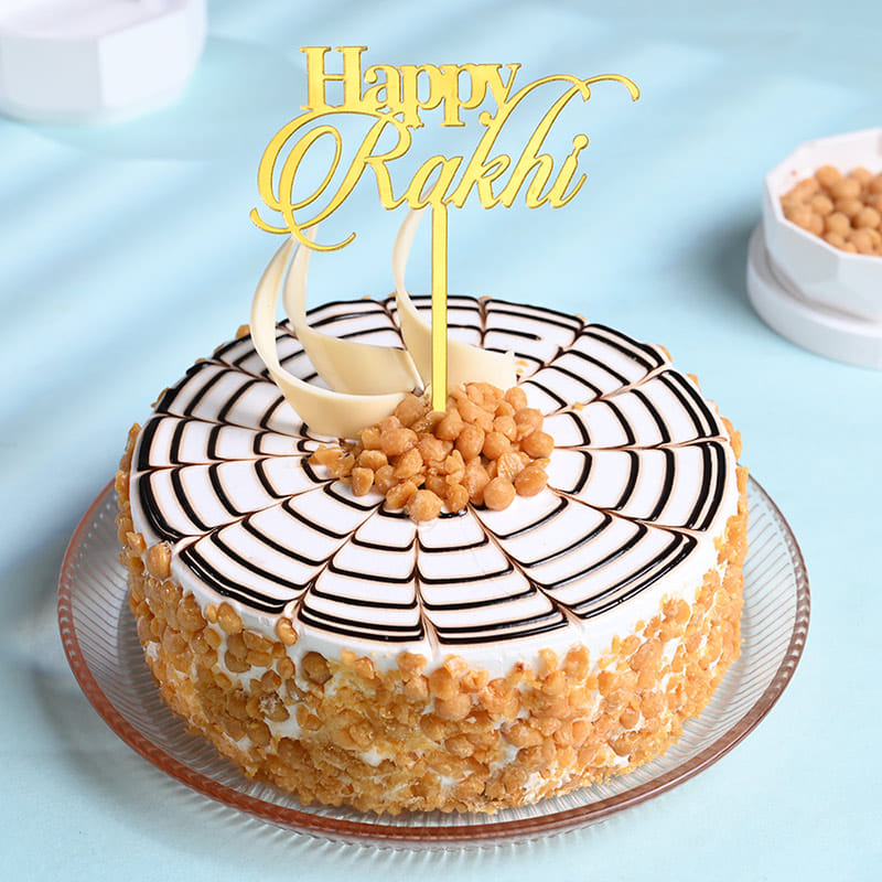 Rudraksha Rakhi With Butterscotch Cake