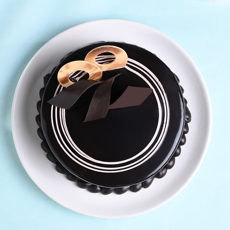 Rudraksha Rakhi With Choco Truffle Cake