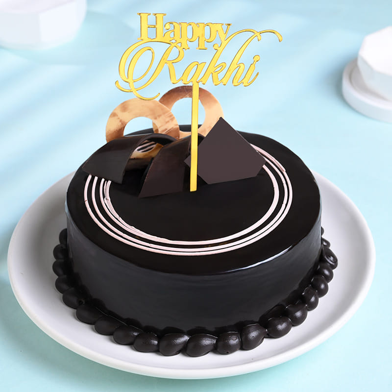 Rudraksha Rakhi With Choco Truffle Cake
