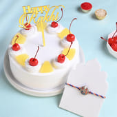 Ganesha Dial Rakhi With Pineapple Cake