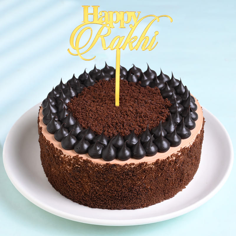 Rudraksha Rakhi With Chocolate Dollop Cake