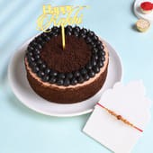 Rudraksha Rakhi With Chocolate Dollop Cake