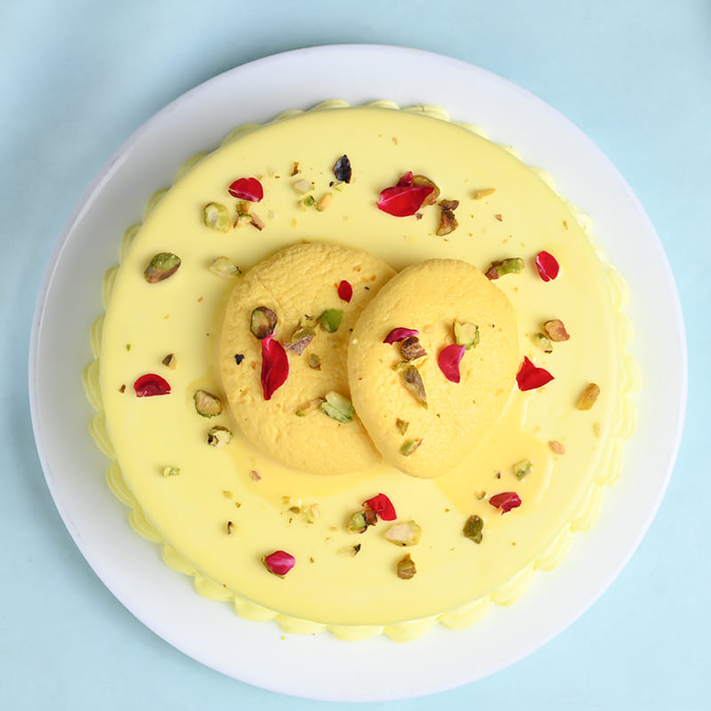 Rudraksha Rakhi With Rasmalai Cake