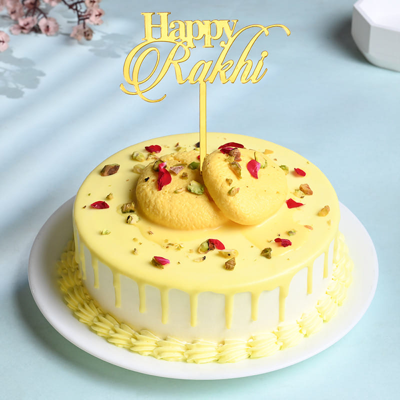 Rudraksha Rakhi With Rasmalai Cake