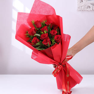 10 Red Roses Bunch