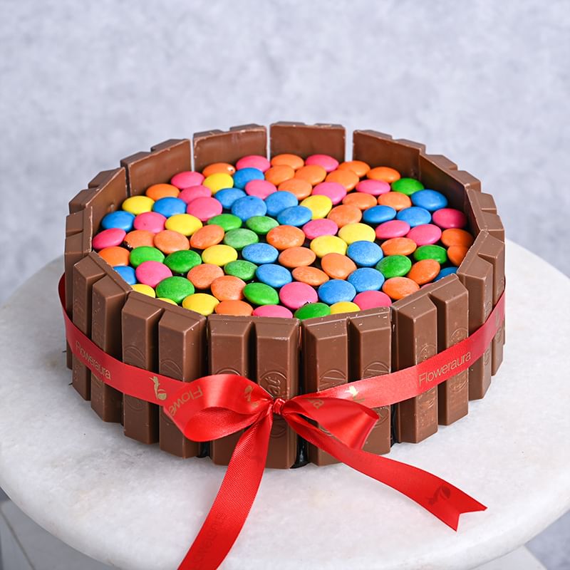 Half Kg Kitkat Gems Chocolate Cake