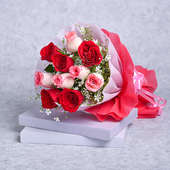 Pink N Red Rose Chocolate Combo Flower and Chocolate Delivery