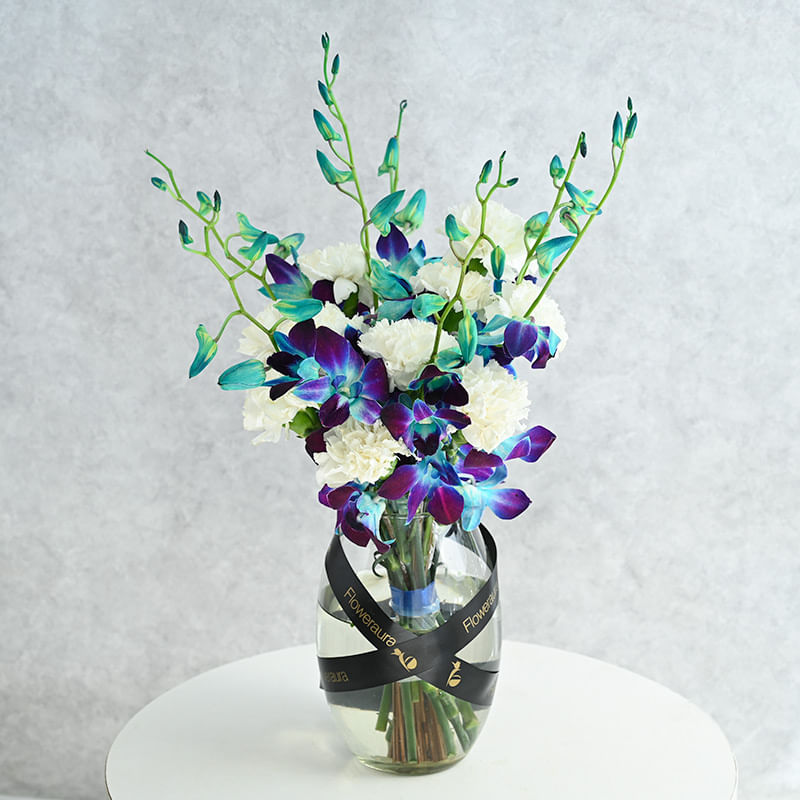 Orchids And Carnations Vase