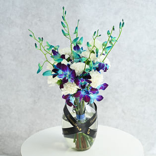 Orchids And Carnations Vase