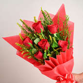Bouquet of 6 Red Roses