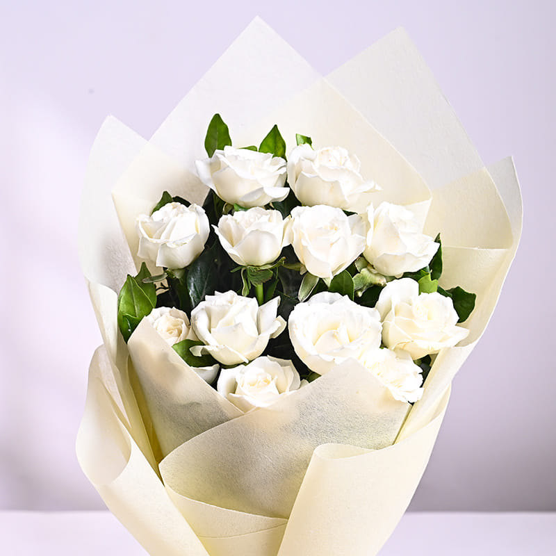 Eternity White Roses Bouquet