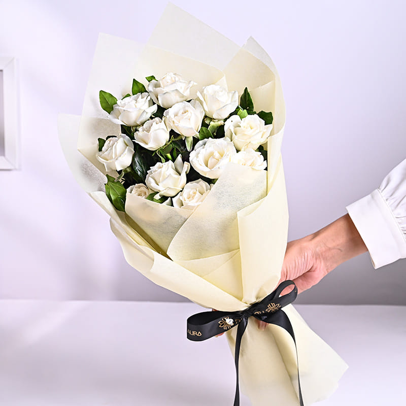 Eternity White Roses Bouquet