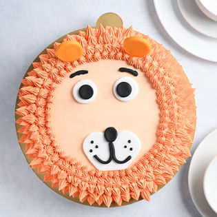 Front View of Cute Lion Face Cream Delight