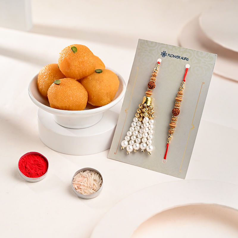 Bhiaya Bhabhi Rakhi Set With Laddoos