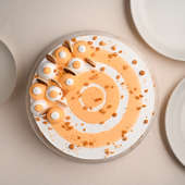 Eggless Butterscotch Cake Online - Top View of Cake