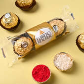 Buy Single Elegant Rakhi with Ferror Rocher Chocolates